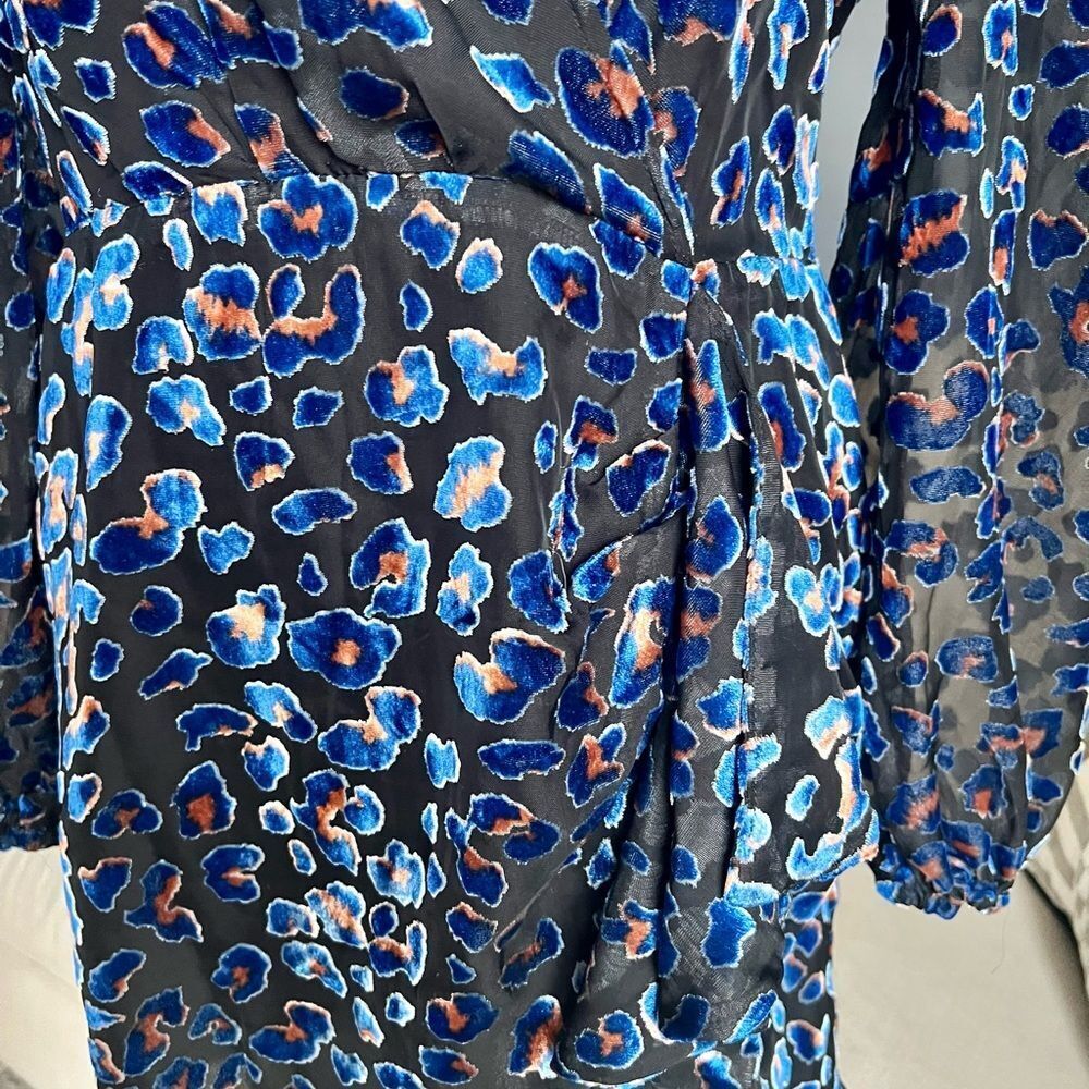 DEAR JOHN - LEOPARD PRINT BURNOUT VELVET DRESS - SIZE M - Picture 3 of 7